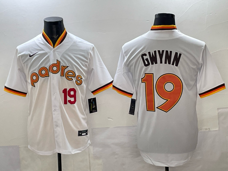Men 2025 San Diego Padres #19 Gwynn white Nike MLB Jersey 005->san diego padres->MLB Jersey